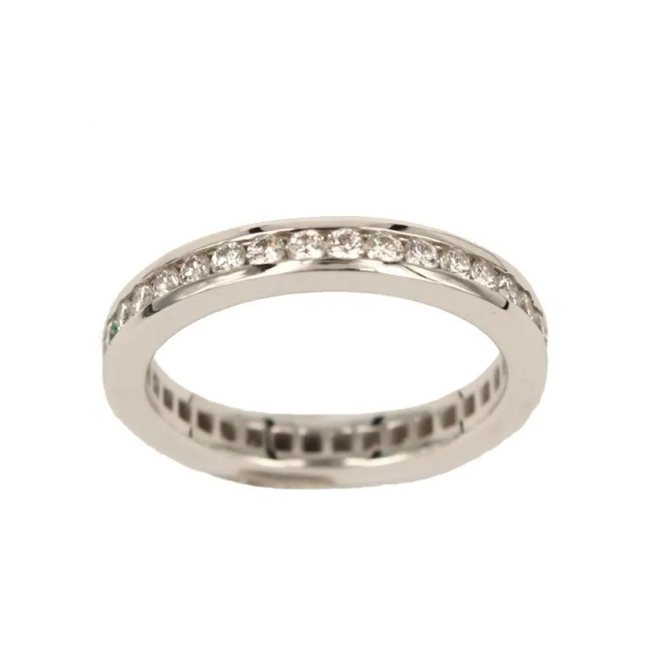 Hot Anello Eternity in Oro Bianco con Diamanti Taglio Brillante 0,78 Carati Anelli Eternity