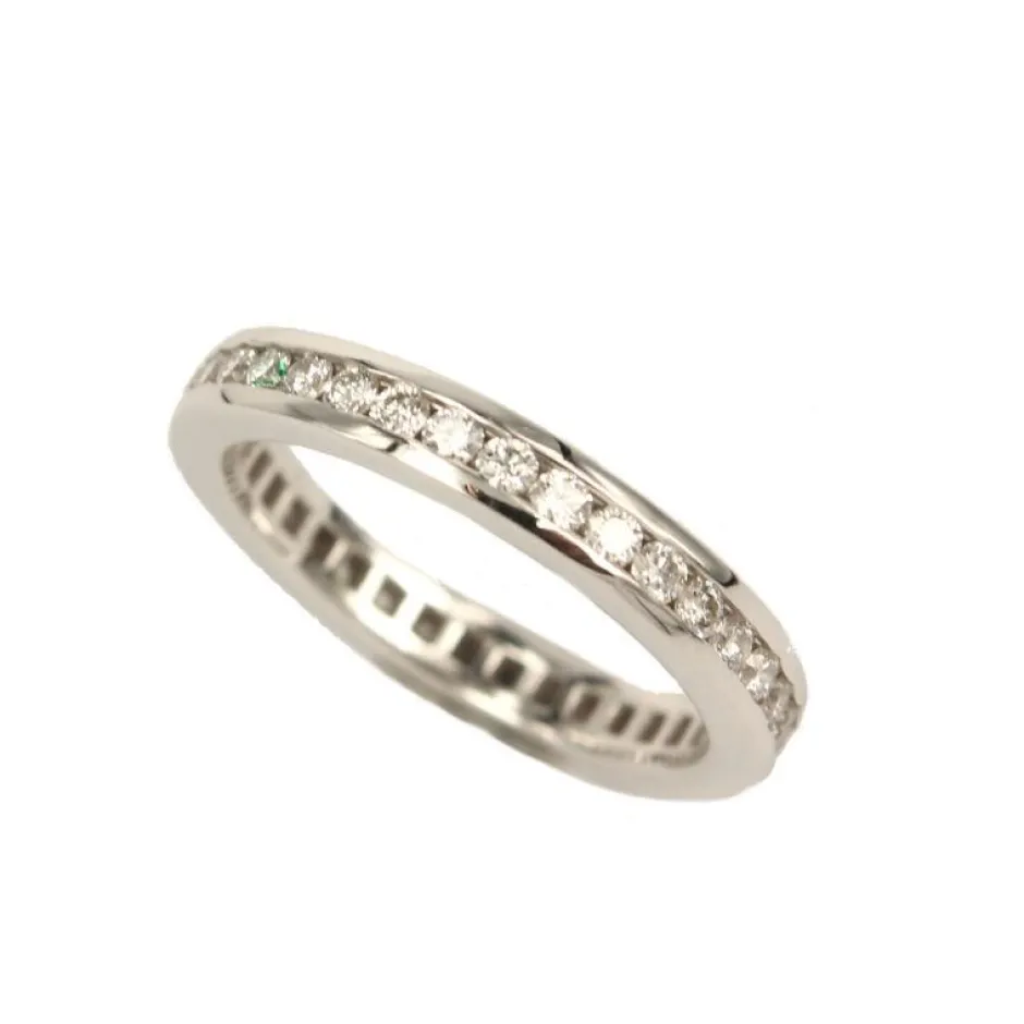 Hot Anello Eternity in Oro Bianco con Diamanti Taglio Brillante 0,78 Carati Anelli Eternity