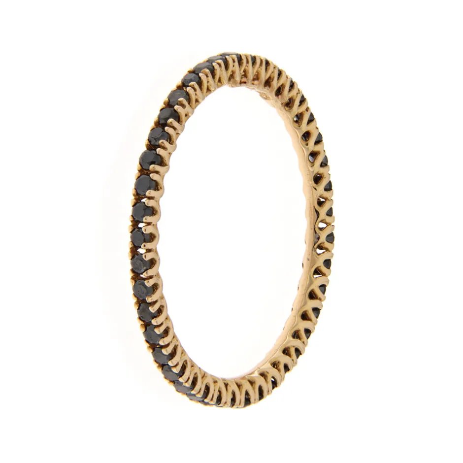 New Anello Eternity in Oro Rosa con Diamanti Neri 0,51 Carati Anelli Eternity