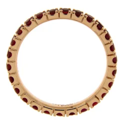 Fashion Anello Eternity Rosso Rubino in Oro Rosa 1,79 Carati Anelli Eternity