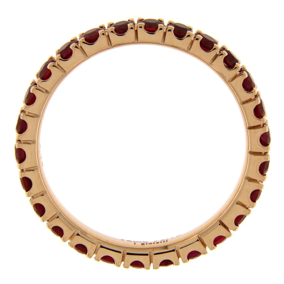 Fashion Anello Eternity Rosso Rubino in Oro Rosa 1,79 Carati Anelli Eternity