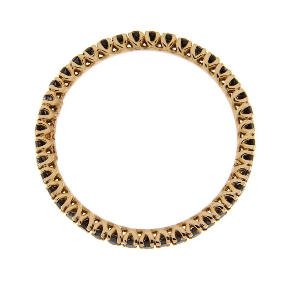 New Anello Eternity in Oro Rosa con Diamanti Neri 0,51 Carati Anelli Eternity