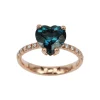 New Anello Cuore Piccolo con Topazio London e Diamanti Taglio Brillante Le Mie Creazioni | Anelli