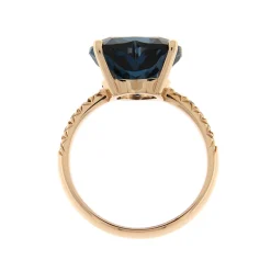 Discount Anello Cuore con Topazio London e Diamanti in Oro Rosa Anelli