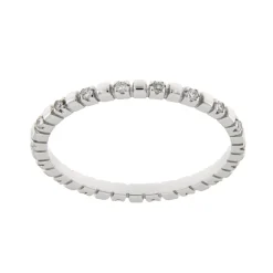 Hot Anello Eternity Alternato in Oro Bianco e Diamanti 0,16 Carati Anelli Eternity