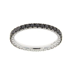 Outlet Anello Eternity Classic Black in oro Bianco e Diamanti Neri 1,26 Carati Anelli Eternity
