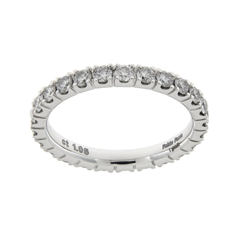 Discount Anello Eternity Classic in Oro Bianco e Diamanti 1,03 Carati Anelli Eternity