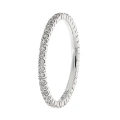 Hot Anello Eternity Classic Piccolo in Oro Bianco e Diamanti 0,52 Carati Anelli Eternity