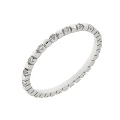 Hot Anello Eternity Alternato in Oro Bianco e Diamanti 0,16 Carati Anelli Eternity