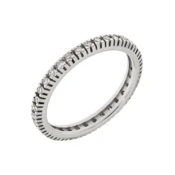 Hot Anello Eternity Muraglia in Oro Bianco e Diamanti 0,43 Carati Anelli Eternity