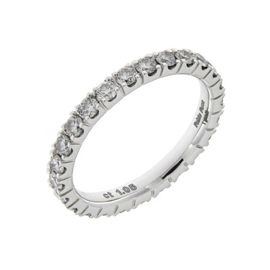 Discount Anello Eternity Classic in Oro Bianco e Diamanti 1,03 Carati Anelli Eternity