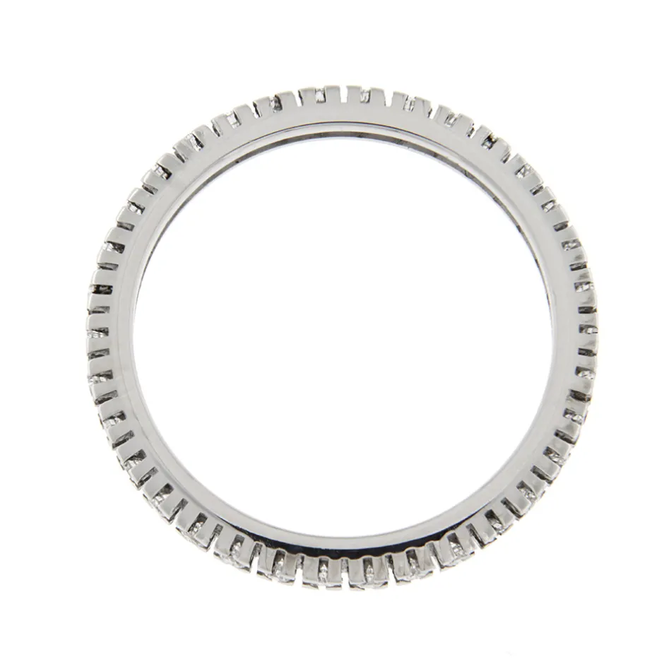 Hot Anello Eternity Muraglia in Oro Bianco e Diamanti 0,43 Carati Anelli Eternity