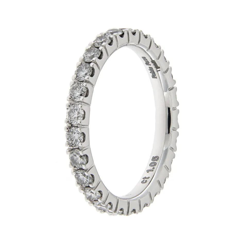 Discount Anello Eternity Classic in Oro Bianco e Diamanti 1,03 Carati Anelli Eternity