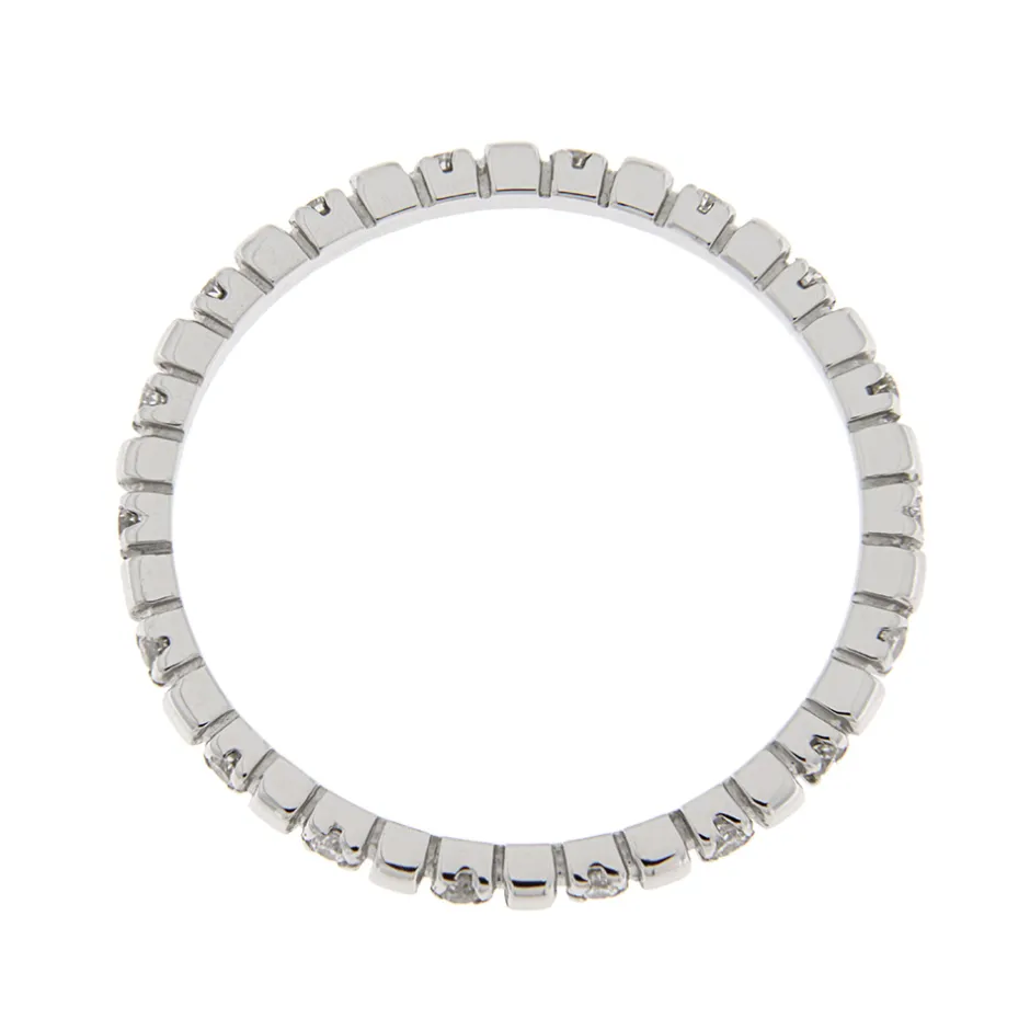 Hot Anello Eternity Alternato in Oro Bianco e Diamanti 0,16 Carati Anelli Eternity