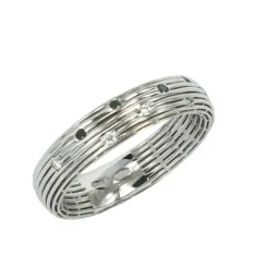 Best Anello Fascia in Oro Bianco con Diamanti Neri Anelli