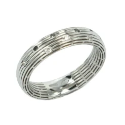 Best Anello Fascia in Oro Bianco con Diamanti Neri Anelli