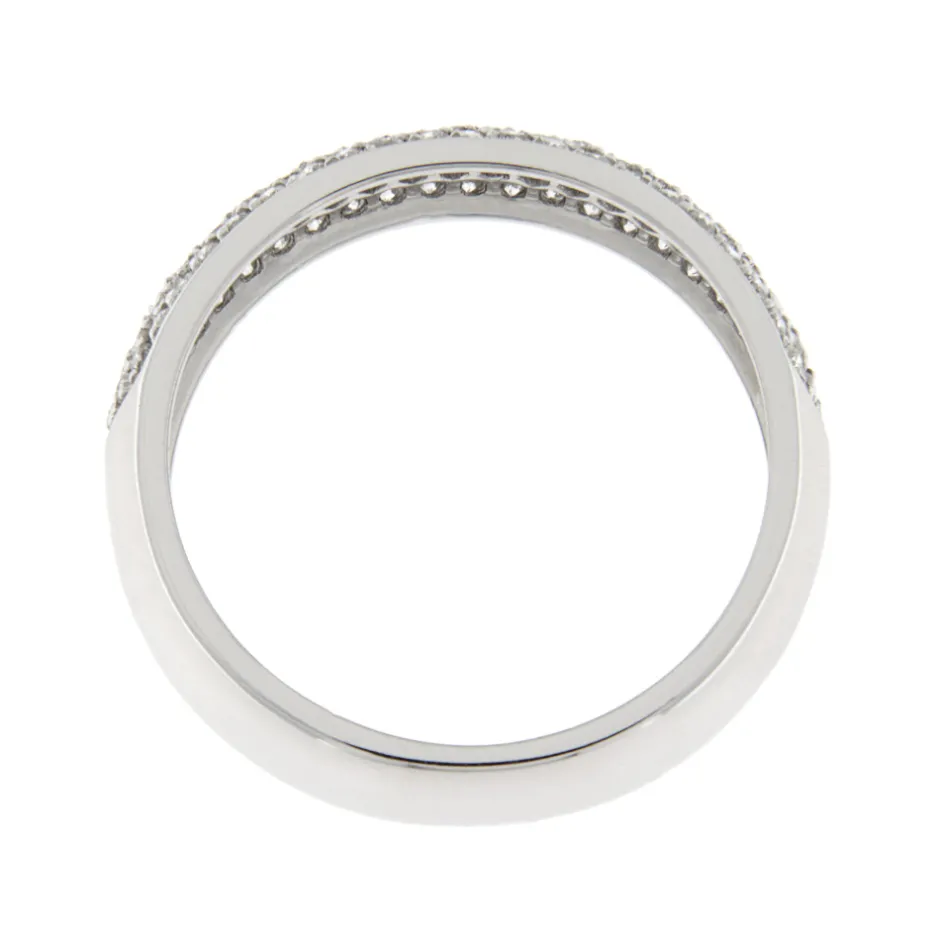 Fashion Anello Fascia in Oro Bianco e Diamanti Anelli