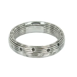 Best Anello Fascia in Oro Bianco con Diamanti Neri Anelli