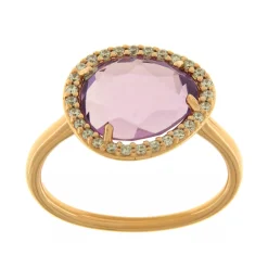 Best Anello Fascino in Oro Rosa Quarzi Idrotermali Ametista e Zirconi Anelli