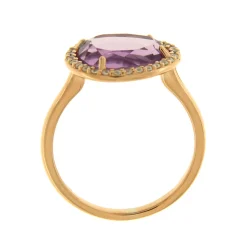 Best Anello Fascino in Oro Rosa Quarzi Idrotermali Ametista e Zirconi Anelli