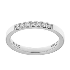 Online Anello Fedina Sette Pietre in Oro Bianco con Diamanti Anelli