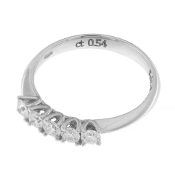 Discount Anello Fedina in Oro Bianco con Diamanti Anelli