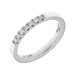 Online Anello Fedina Sette Pietre in Oro Bianco con Diamanti Anelli