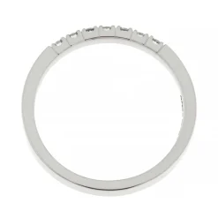 Fashion Anello Fedina Rigata in Oro Bianco con Diamanti Anelli