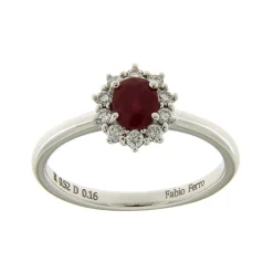 Discount Anello Kate Mini con Rubino e Diamanti Taglio Brillante Anelli