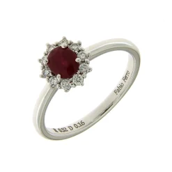 Discount Anello Kate Mini con Rubino e Diamanti Taglio Brillante Anelli