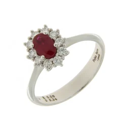 Outlet Anello Kate Medio con Rubino Birmano e Diamanti Taglio Brillante Le Mie Creazioni | Anelli