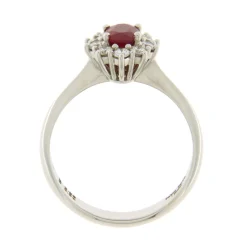 Outlet Anello Kate Medio con Rubino Birmano e Diamanti Taglio Brillante Le Mie Creazioni | Anelli