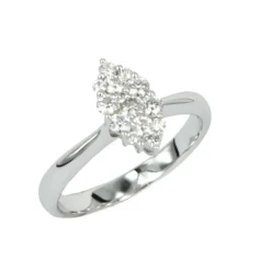 Clearance Anello Navette di Diamanti Taglio Brillante 0,46 Carati Anelli