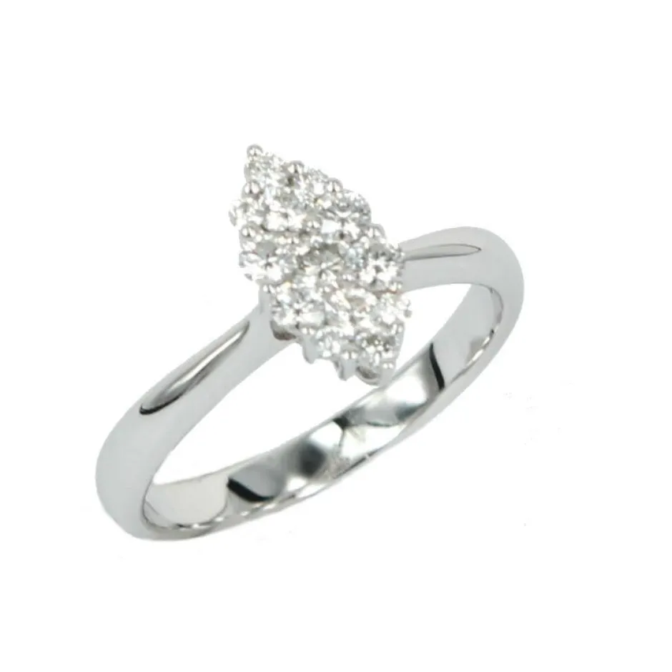 Clearance Anello Navette di Diamanti Taglio Brillante 0,46 Carati Anelli