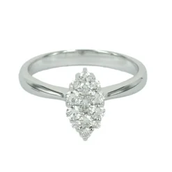 Clearance Anello Navette di Diamanti Taglio Brillante 0,46 Carati Anelli