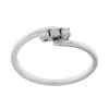 Clearance Anello Trilogy Asimmetrico in Oro Bianco con Diamanti 0,10 Carati Anelli Trilogy
