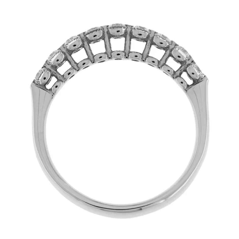 Sale Anello Fedina in Oro Bianco con Diamanti 0,43 Carati Anelli