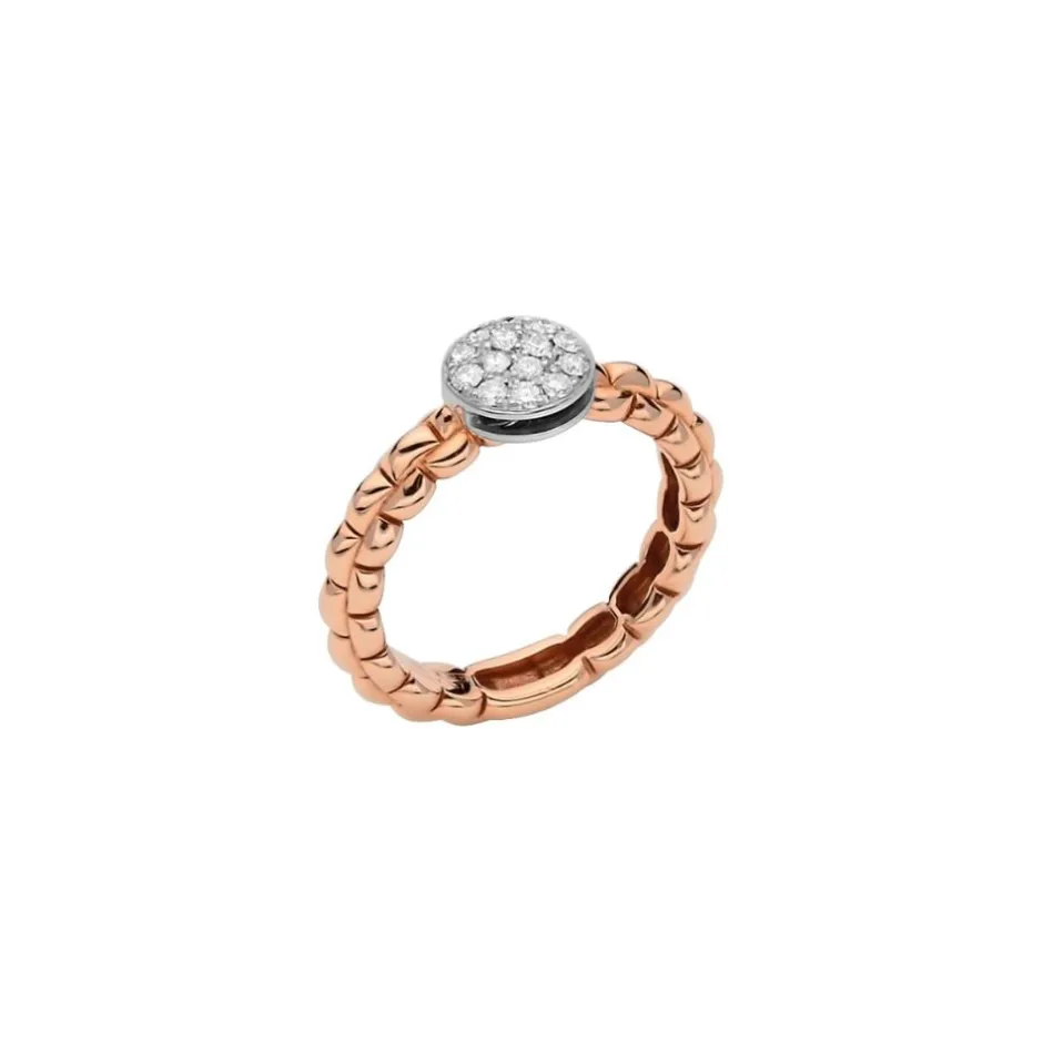 Best Anello Fope Collezione Eka in Oro Rosa con Pave di Diamanti Gioielli Fope