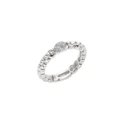 Outlet Anello Fope Collezione Eka in Oro Bianco con Diamanti Gioielli Fope