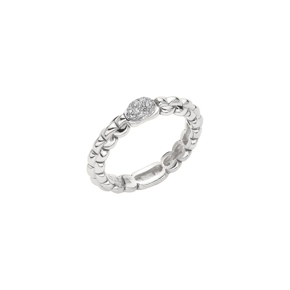 Outlet Anello Fope Collezione Eka in Oro Bianco con Diamanti Gioielli Fope