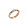 Discount Anello Fope Collezione Eka in Oro Rosa e Bianco con Diamanti Gioielli Fope