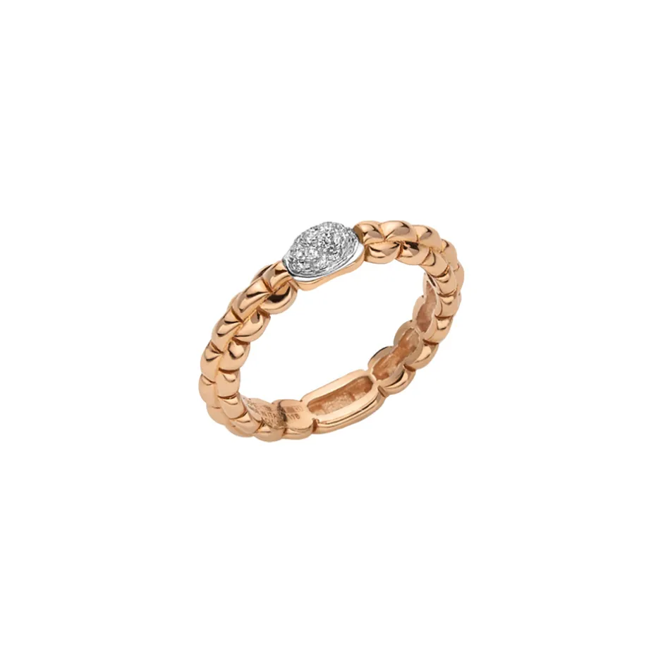 Discount Anello Fope Collezione Eka in Oro Rosa e Bianco con Diamanti Gioielli Fope