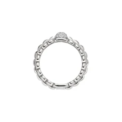 Outlet Anello Fope Collezione Eka in Oro Bianco con Diamanti Gioielli Fope