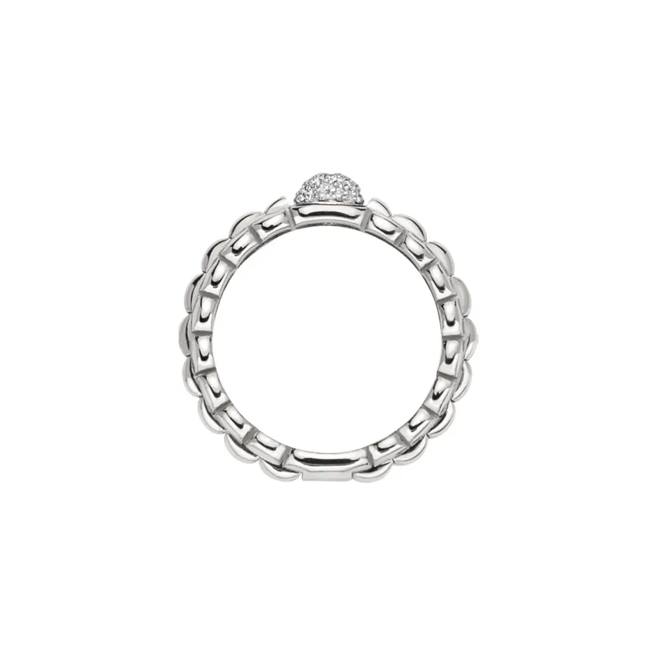 Outlet Anello Fope Collezione Eka in Oro Bianco con Diamanti Gioielli Fope