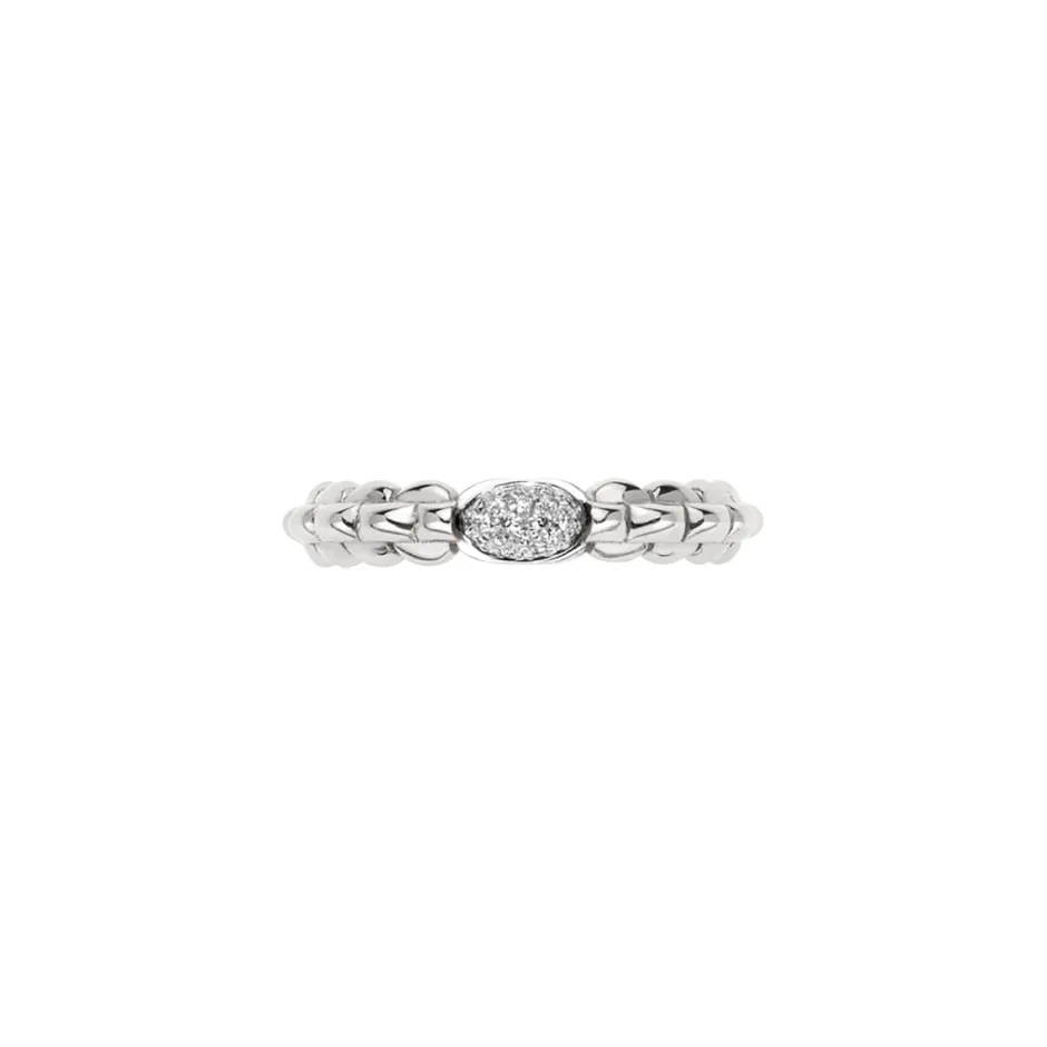 Outlet Anello Fope Collezione Eka in Oro Bianco con Diamanti Gioielli Fope