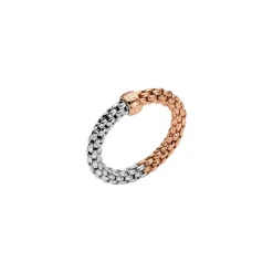 Clearance Anello Fope Collezione Essentials Flex It in Oro Bianco e Rosa Gioielli Fope