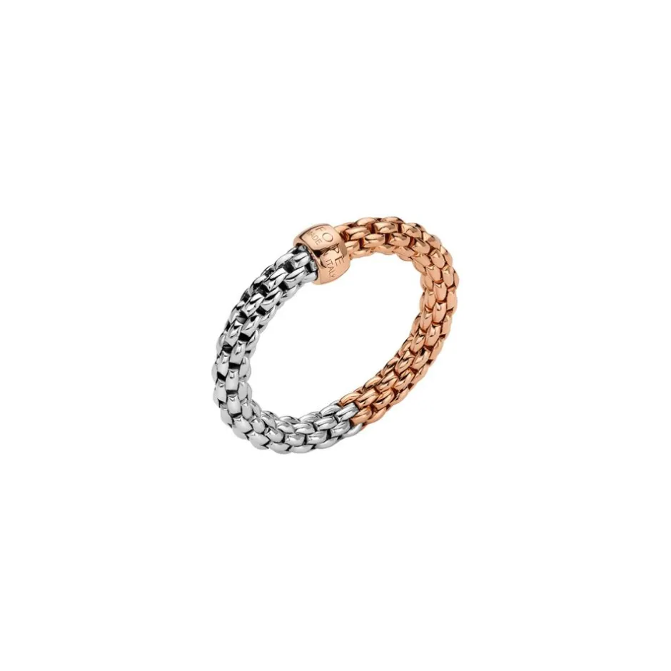 Clearance Anello Fope Collezione Essentials Flex It in Oro Bianco e Rosa Gioielli Fope