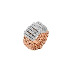 Outlet Anello Fope Collezione Panorama Flex It in Oro Rosa con Diamanti Gioielli Fope
