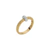 Clearance Anello Fope Collezione Prima in Oro Giallo con Pave di Diamanti Gioielli Fope