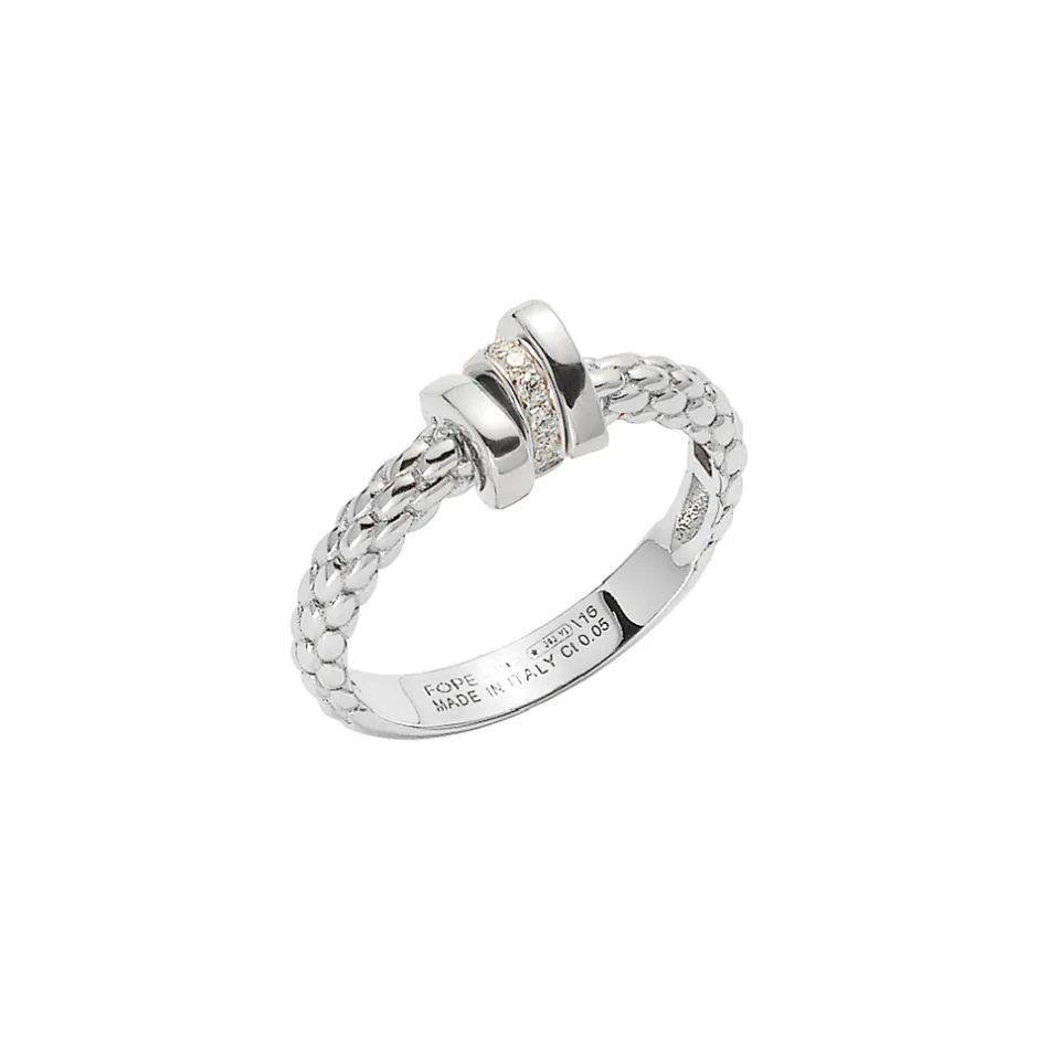 Discount Anello Fope Collezione Prima in Oro Bianco con Diamanti Gioielli Fope